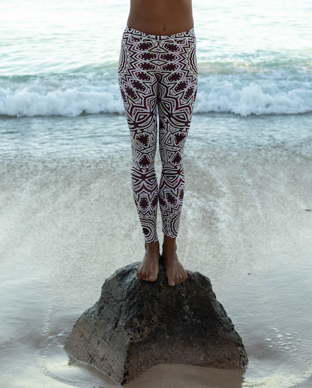 Burgundy yoga leggings top