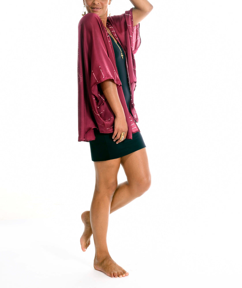 Minds Eye Kimono Burgundy