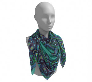 Green Reflection Square Scarf