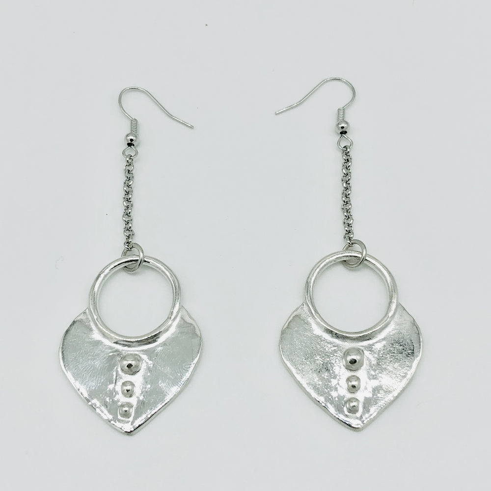 
            
                Load image into Gallery viewer, Full Heart Earrings Silver
            
        