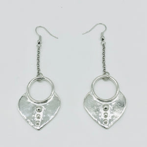 Full Heart Earrings Silver