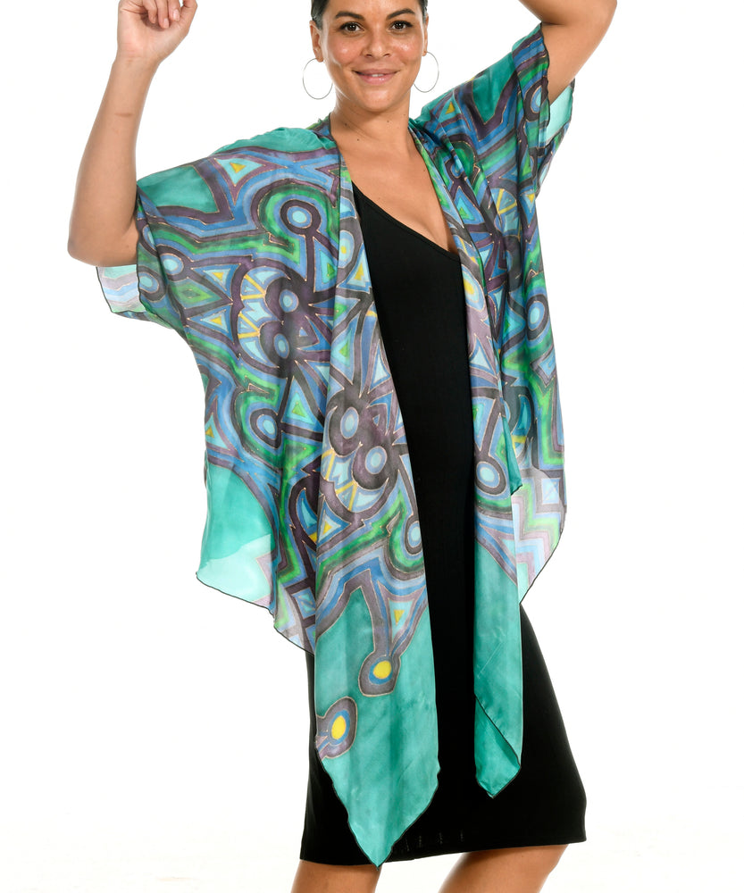 
            
                Load image into Gallery viewer, Green Mandala Kimono
            
        