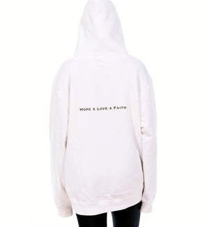 Hope X Faith X Love Unisex Hoodie White