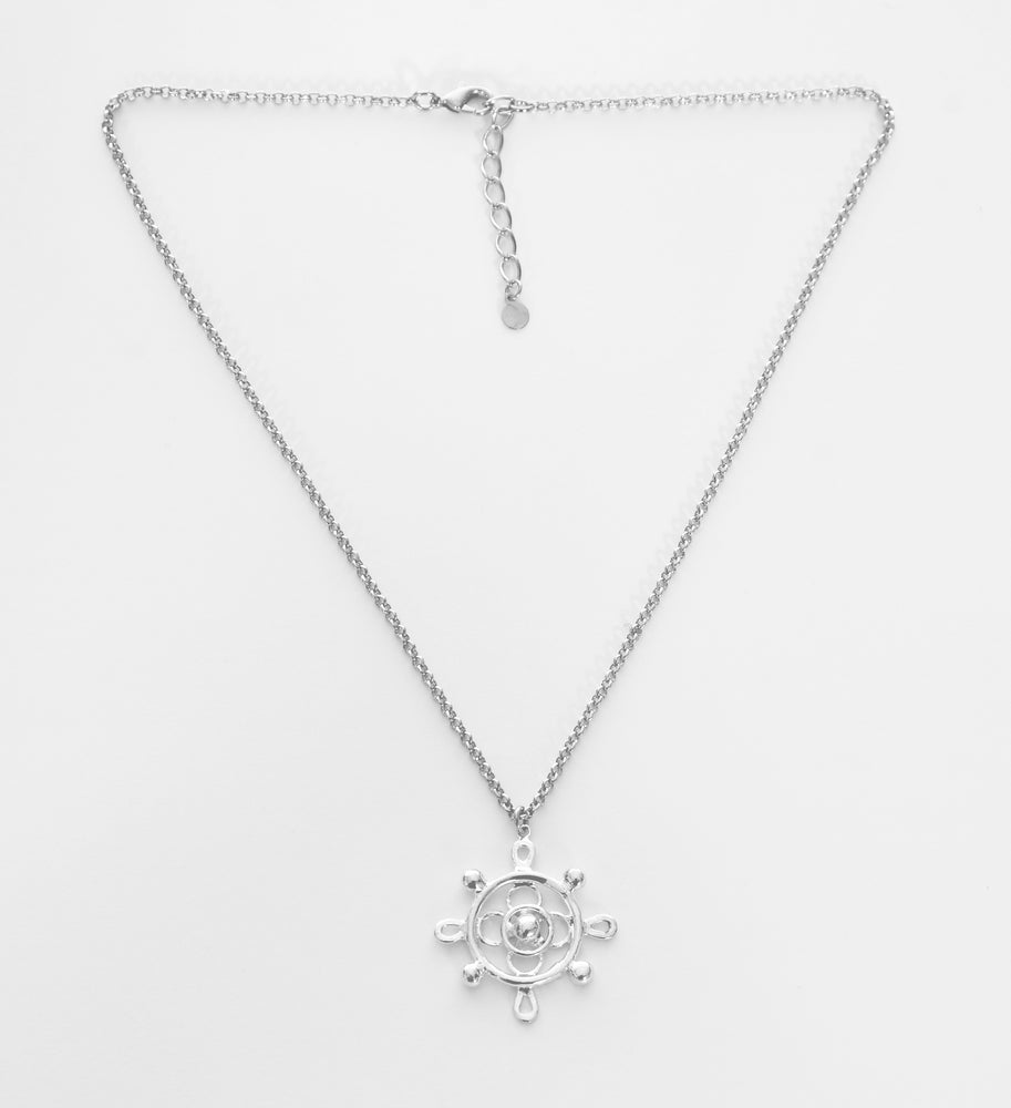 Compass Navigation Pendant Silver