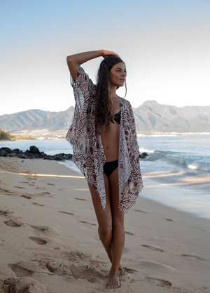 Burgundy Mandala Kimono
