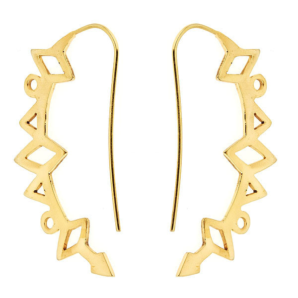 Mahina Crescent Moon Earrings Gold