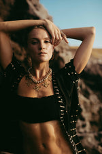 Mahina Crescent Moon Earrings Gold