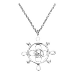 Compass Navigation Pendant Silver