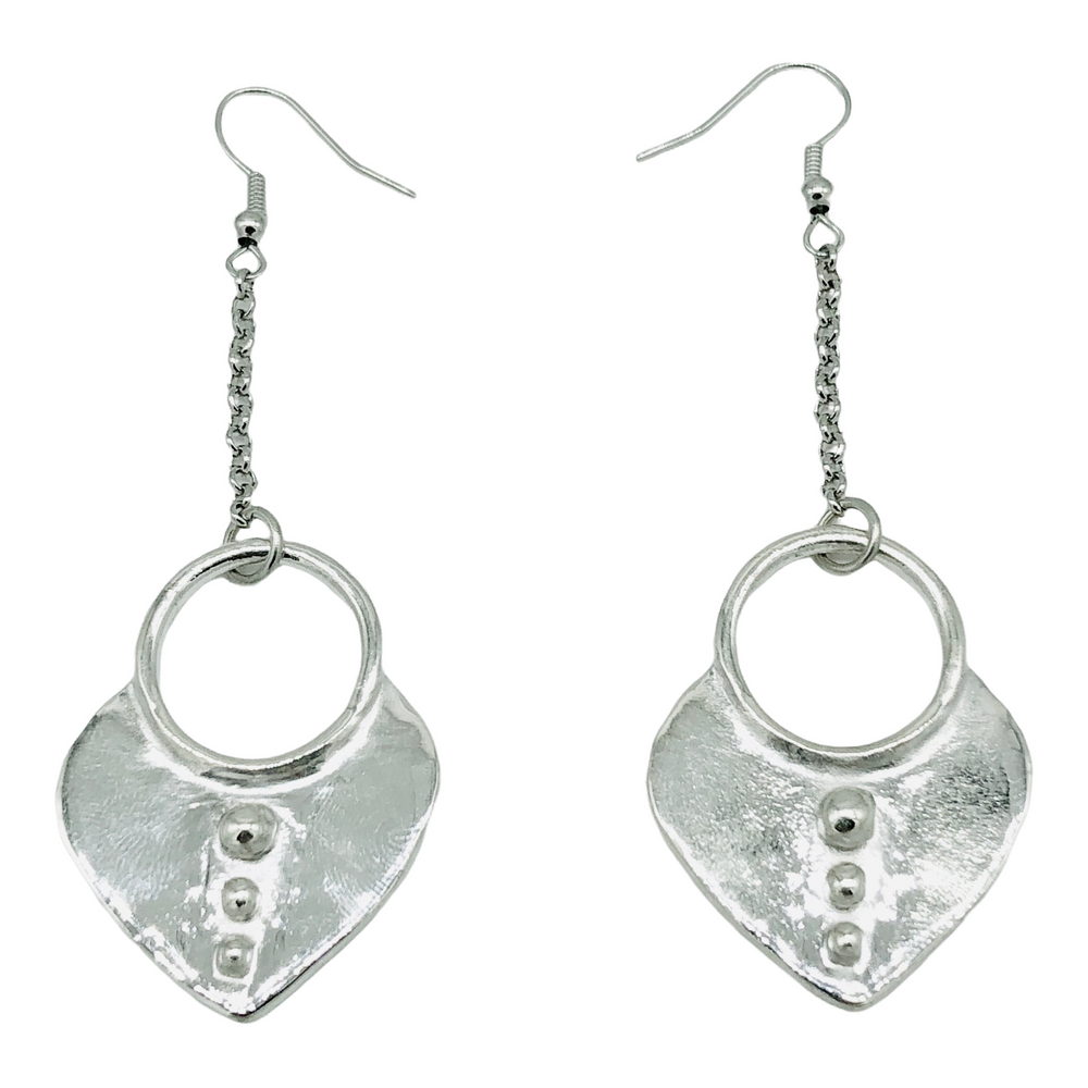 Full Heart Earrings Silver